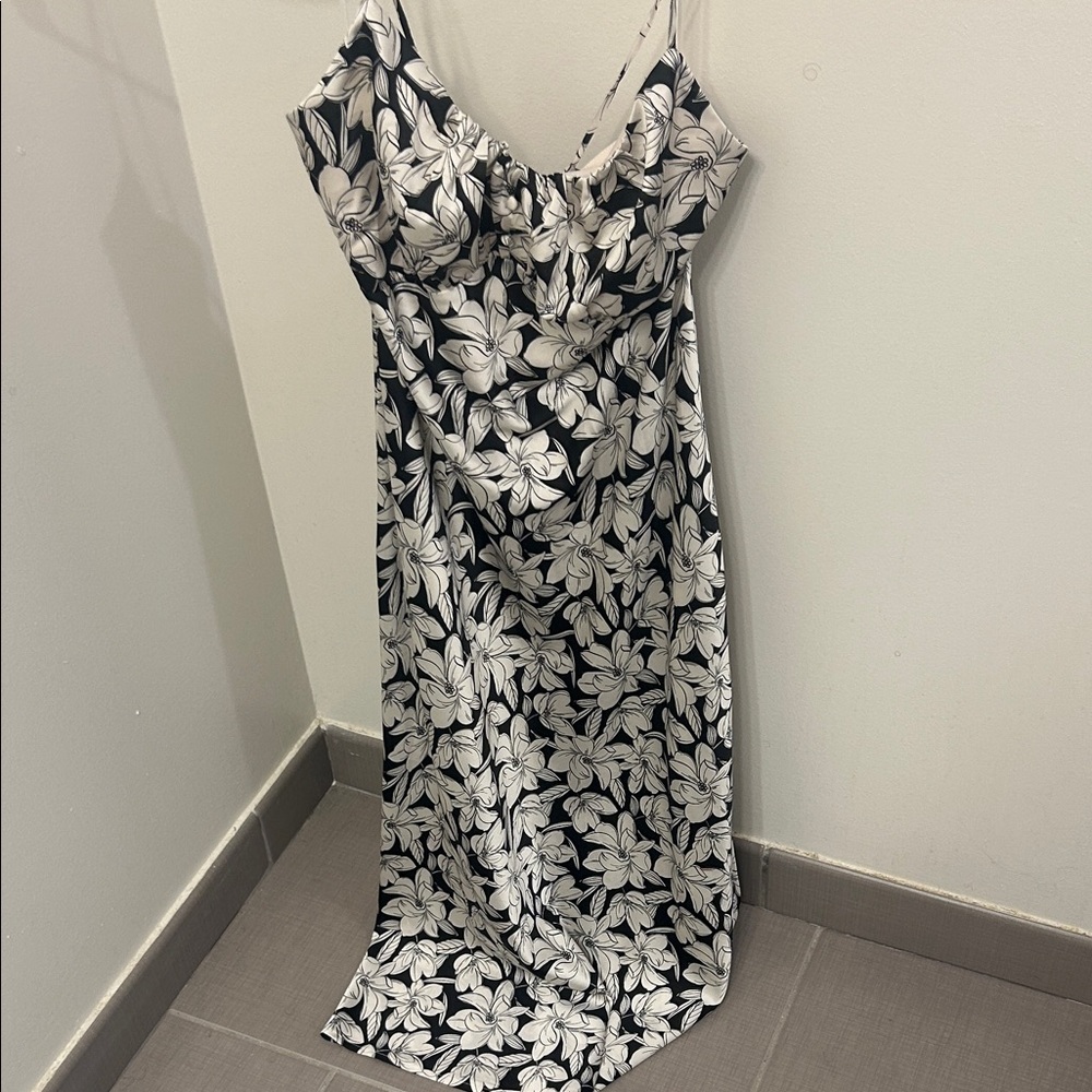 Floral Black and White Maxi Dress